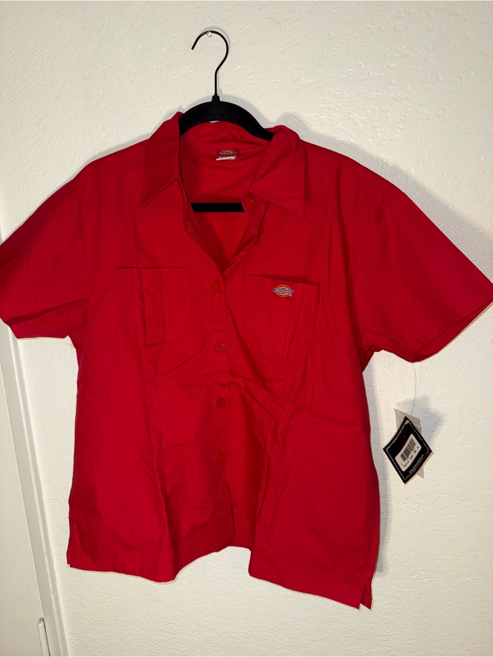 Dickies Red Short-Sleeve Button-Down Work Shirt for Kids